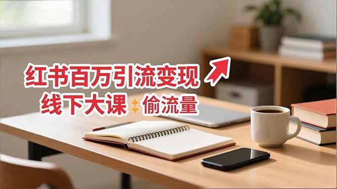 小红书百万引流变现-11月线下大课：分享从0到百万引流路径，手把手教偷流量、拿结果-网创资源总站
