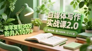 自媒体写作实战课2.0，爆款标题、内容结构、IP打造，半年复制30万粉月入10万+-网创资源总站