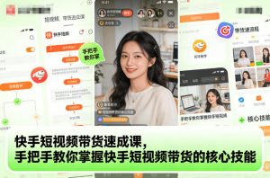 快手短视频带货速成课,手把手教你掌握快手短视频带货的核心技能-网创资源总站