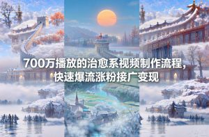 700万播放的治愈系视频制作流程，快速爆流涨粉接广变现-网创资源总站