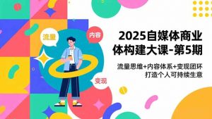 2025自媒体商业体构建大课-第5期，流量思维+内容体系+变现闭环，打造个人可持续生意-网创资源总站