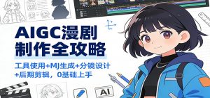 AIGC漫剧制作全攻略：工具使用+MJ生成+分镜设计+后期剪辑，0基础上手-网创资源总站