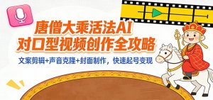 “大乘活法”AI对口型视频创作全攻略:文案剪辑+声音克隆+封面制作,快速起号变现-网创资源总站