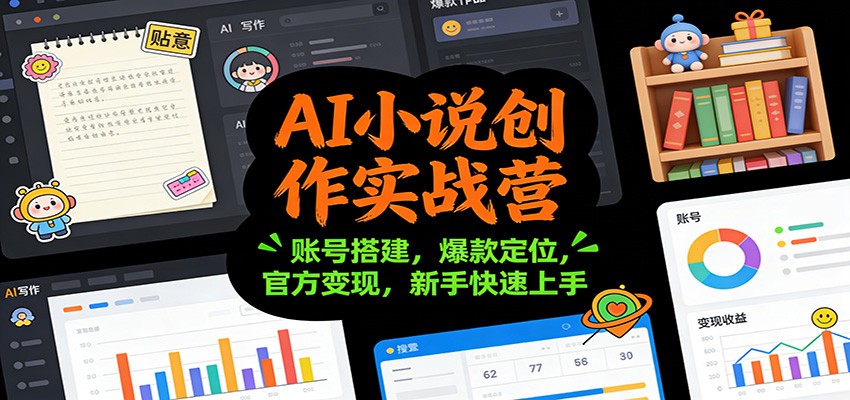 AI小说创作实战营：账号搭建，爆款定位，官方变现，新手快速上手-网创资源总站