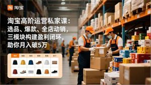 淘宝高阶运营私家课:选品、爆款、全店动销,三模块构建盈利闭环,助你月入破5万(更新12月-网创资源总站