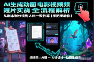 AI生成动画电影视频短片实战全流程解析,从剧本到分镜到人物一致性等手把手教你-网创资源总站