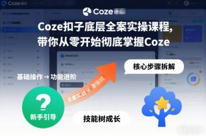 Coze扣子底层全案实操课程,带你从零开始彻底掌握Coze-网创资源总站