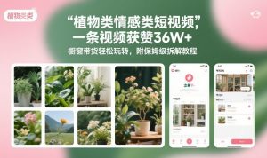 植物类情感类短视频,一条视频获赞36W+,橱窗带货轻松玩转,附保姆级拆解教程-网创资源总站