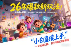 26年爆款新玩法，儿童科普AI视频，全流程实操，轻松做爆款内容，小白直接上手，附详细玩法教程-网创资源总站