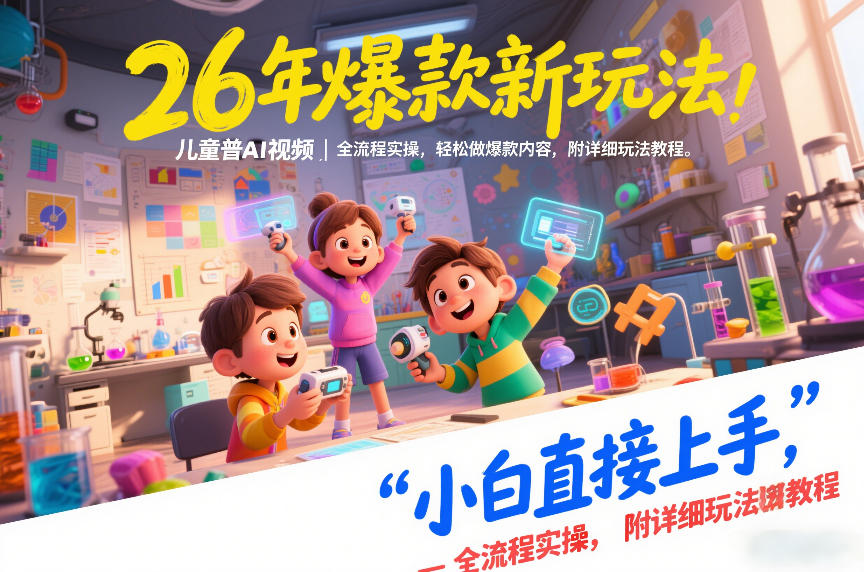 26年爆款新玩法，儿童科普AI视频，全流程实操，轻松做爆款内容，小白直接上手，附详细玩法教程-网创资源总站
