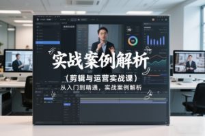 剪辑与运营实战课,从入门到精通,实战案例解析(更新2026)-网创资源总站