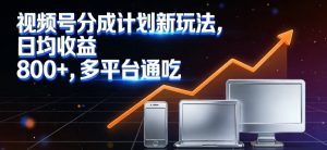 视频号分成计划新玩法，日均收益8张，多平台通吃-网创资源总站
