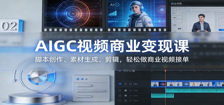 AIGC视频商业变现课：脚本创作、素材生成、剪辑，轻松做商业视频接单-网创资源总站