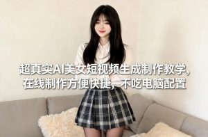 超真实AI美女短视频生成制作教学，在线制作方便快捷，不吃电脑配置，快速起号涨粉-网创资源总站