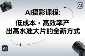 AI摄影课程，低成本高效率产出高水准大片的全新方式-网创资源总站