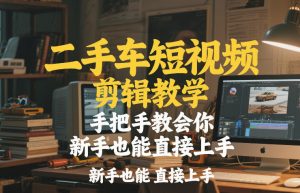 二手车短视频剪辑教学，手把手教会你，新手也能直接上手-网创资源总站