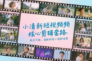 小清新短视频核心剪辑套路,新手万能,适配所有小清新场景-网创资源总站