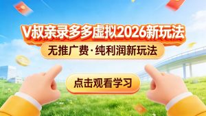0 成本起步！拼多多虚拟电商新玩法，V 叔带你日入三张-网创资源总站