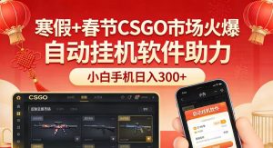 寒假+春节CSGO市场火爆，配合游戏自动挂机软件，小白只用一台手机也可日入300+-网创资源总站