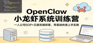 OpenClaw小龙虾系统训练营:一人公司SOP,云服务器部署,零基础快速上手实操-网创资源总站