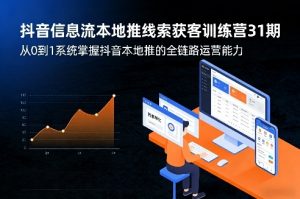 抖音信息流本地推线索获客训练营31期，从0到1系统掌握抖音本地推的全链路运营能力-网创资源总站