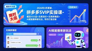 拼多多SVIP实操课-26年3月，截流卡大促+无痕涨价+无限群爆款+AI赋能爆单新玩法，带你打爆店铺-网创资源总站