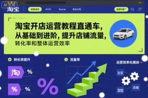 淘宝开店运营教程直通车，从基础到进阶，提升店铺流量，转化率和整体运营效率(更新26年3月)-网创资源总站