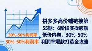 拼多多高价铺链接第55期：6阶段实操破解低价内卷，30%-50%利润率爆款打造全攻略-网创资源总站