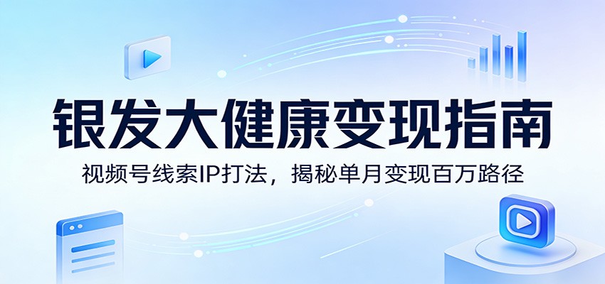 银发大健康变现指南：视频号线索IP打法，揭秘单月变现百万路径-网创资源总站