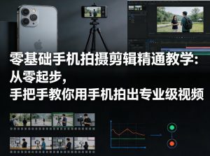 零基础手机拍摄剪辑精通教学：从零起步，手把手教你用手机拍出专业级视频-网创资源总站