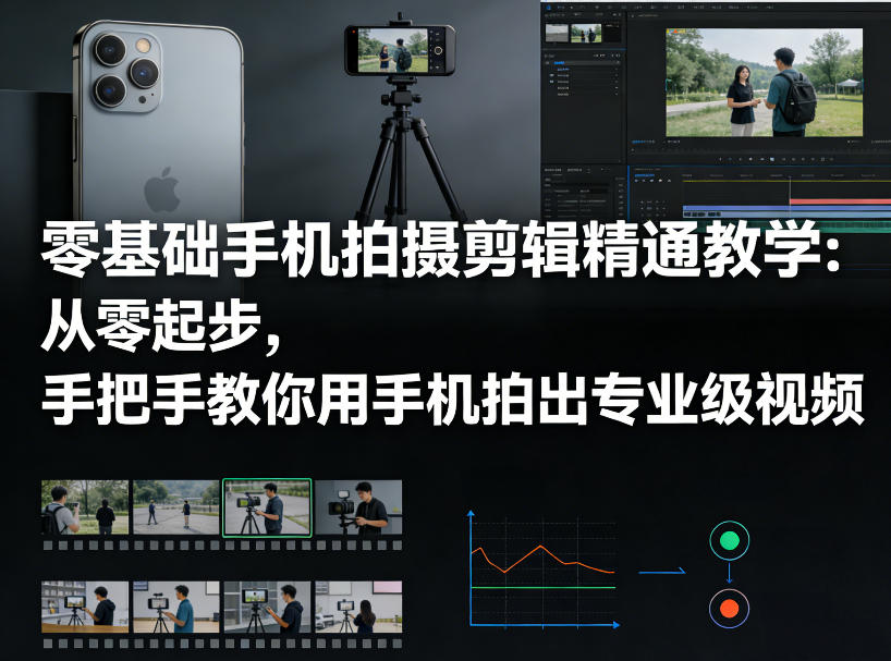 零基础手机拍摄剪辑精通教学：从零起步，手把手教你用手机拍出专业级视频-网创资源总站