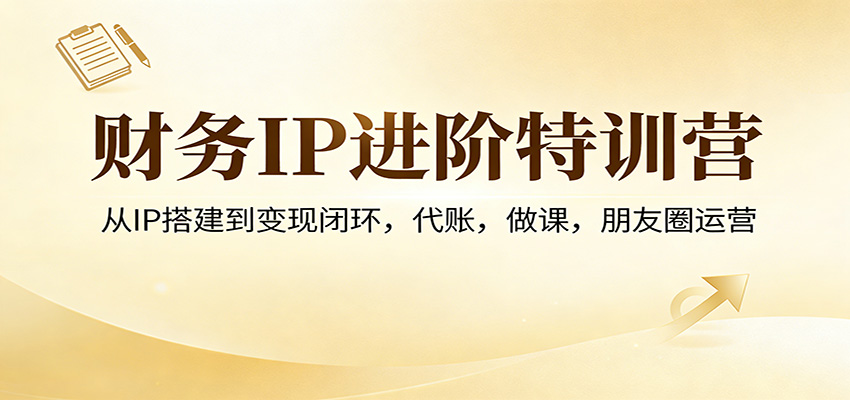 财务IP进阶特训营：从IP搭建到变现闭环，代账，做课，朋友圈运营-网创资源总站