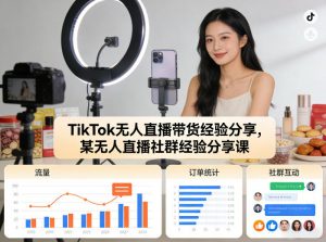 TikTok无人直播带货经验分享，某无人直播社群经验分享课-网创资源总站