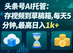 头条号AI托管，我存视频到你草稿箱，每天5分钟，最高日入1k+【揭秘】-网创资源总站