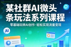 某社群的AI微头条玩法系列课程,零基础玩转AI创作,轻松实现流量变现-网创资源总站
