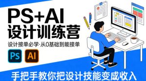 设计接单必学,PS+AI设计训练营,从0基础到能接单,手把手教你把设计技能变成收入-网创资源总站