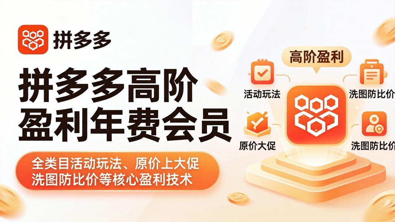 拼多多高阶盈利年费会员(更新4月-网创资源总站