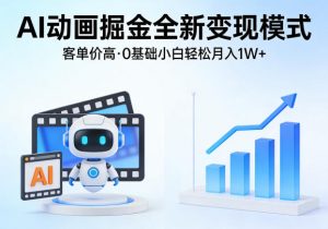 AI动画掘金全新变现模式，客单价高，0基础小白也能轻松月入1W+-网创资源总站
