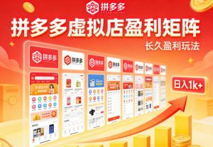 实测可落地!拼多多虚拟店长久盈利玩法,矩阵放大收益,日入1k+不难【揭秘】-网创资源总站