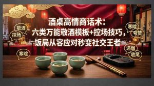 付费文章:酒桌高情商话术:六类万能敬酒模板+控场技巧,饭局从容应对秒变社交王者-网创资源总站