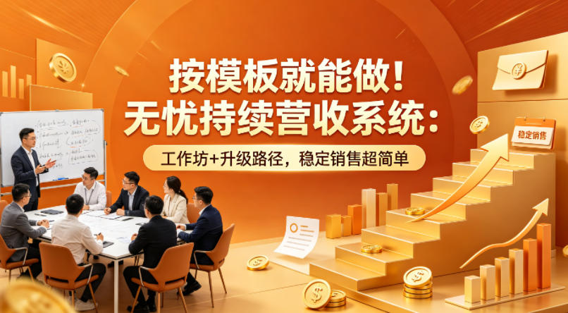 按模板就能做！无忧持续营收系统：工作坊+升级路径，稳定销售超简单【原创双语字幕】-网创资源总站