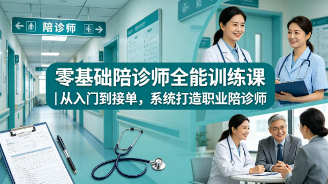 零基础陪诊师全能训练课｜从入门到接单，系统打造职业陪诊师-网创资源总站