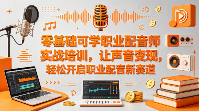 零基础可学职业配音师实战培训，让声音变现，轻松开启职业配音新赛道-网创资源总站