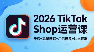 2026TikTok Shop运营课:开店+流量获取+广告投放+达人建联,解锁海外电商掘金路径-网创资源总站