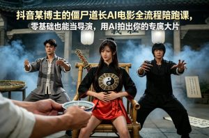 抖音某博主的僵尸道长AI电影全流程陪跑课,零基础也能当导演,用AI拍出你的专属大片-网创资源总站