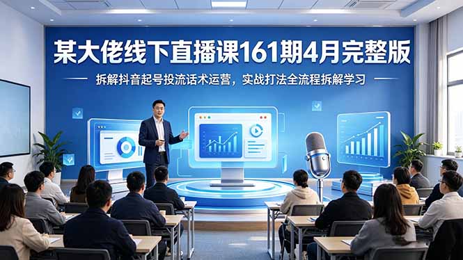 某大佬线下直播课161期4月完整版，拆解抖音起号投流话术运营，实战打法全流程拆解学习-网创资源总站