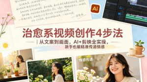 治愈系视频创作4步法|从文案到画面,AI+剪映全实操,新手也能精准传递情感-网创资源总站
