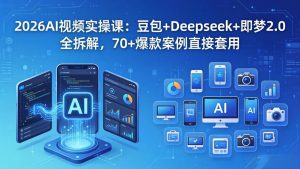 2026AI视频实操课:豆包+Deepseek+即梦2.0全拆解,70+爆款案例直接套用-网创资源总站