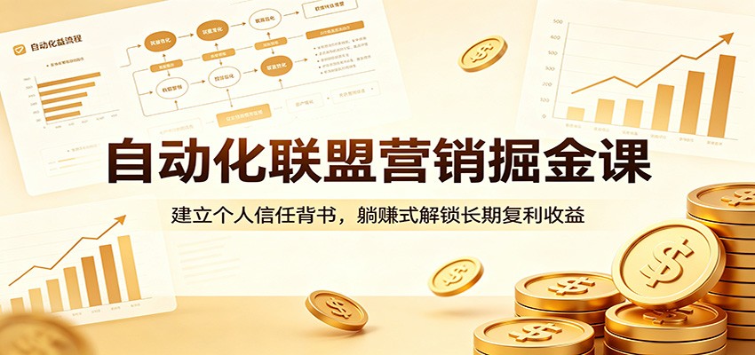 自动化联盟营销掘金课：建立个人信任背书，躺赚式解锁长期复利收益-网创资源总站