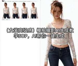 (女装高级感)棚拍摄影AI生成教学SOP，AI帮你一键生成-网创资源总站